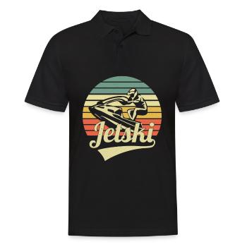Jet Ski Retro Vintage Sunset Water Scooter Jet Ski - Männer Poloshirt - Schwarz - Vorne - Kai (181cm)