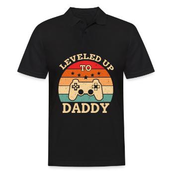 Level Up To Daddy Werdender Papa - Männer Poloshirt - Schwarz - Vorne - Kai (181cm)