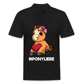 Ponyliebe Ponymama Pony Pferd Mama Herz - Männer Poloshirt - Schwarz - Vorne - Kai (181cm)