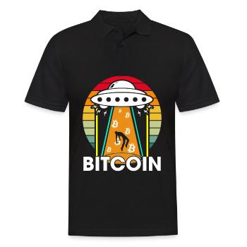 Bitcoin Alien - Männer Poloshirt - Schwarz - Vorne - Kai (181cm)