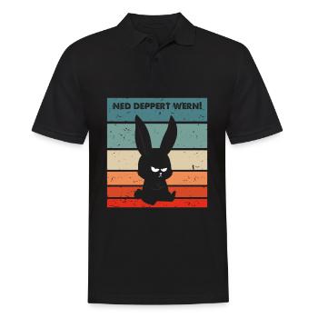 Ned deppert werden lustiger Spruch lustiger Hase - Männer Poloshirt - Schwarz - Vorne - Kai (181cm)