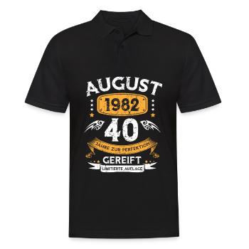 August 1982 40 Jahre Zur Perfektion Gereift - Männer Poloshirt - Schwarz - Vorne - Kai (181cm)