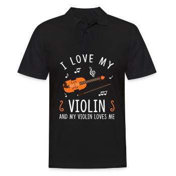 J’aime mon violon et mon violon m’aime - Polo Homme - noir - Devant - Kai (181cm)