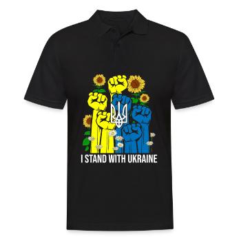 I Stand With Ukraine - Männer Poloshirt - Schwarz - Vorne - Kai (181cm)