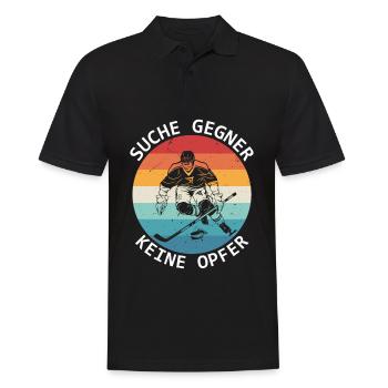 Suche Gegner Keine Opfer Eishockey Hockeyspieler - Männer Poloshirt - Schwarz - Vorne - Kai (181cm)