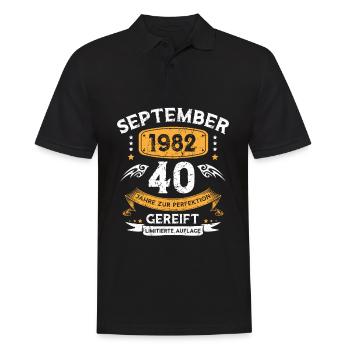 September 1982 40 Jahre Zur Perfektion Gereift - Männer Poloshirt - Schwarz - Vorne - Kai (181cm)