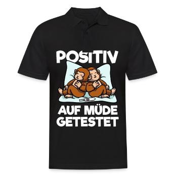Affe Positiv Auf Müde Getestet Affen Schlafshirt - Männer Poloshirt - Schwarz - Vorne - Kai (181cm)