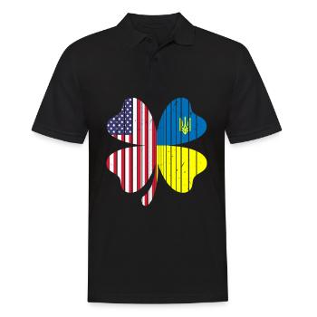 Ukraine Amérique Drapeau Cloverleaf - Polo Homme - noir - Devant - Kai (181cm)