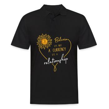 Bitcoin It's Not A Currency It's A Relationship - Männer Poloshirt - Schwarz - Vorne - Kai (181cm)