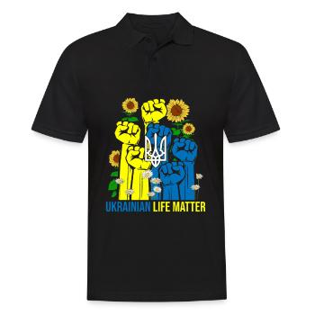 Ukrainian Life Matter Ukraine Fleurs - Polo Homme - noir - Devant - Kai (181cm)