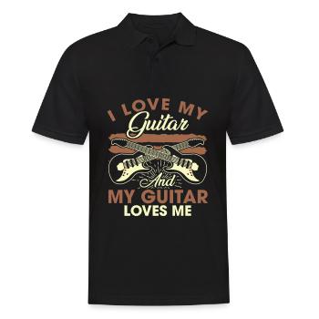I Love My Guitar And My Guitar Loves Me - Men's Polo Shirt - black - Front - Kai (181cm)