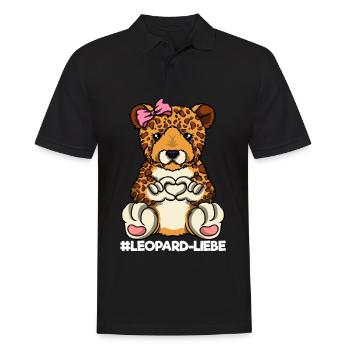 Leopardenliebe Leopardenmama Leopard Mama Herz - Männer Poloshirt - Schwarz - Vorne - Kai (181cm)