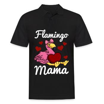 Flamingo Mama Heart Flamingo Love Flamingo Mama - Polo Homme - noir - Devant - Kai (181cm)
