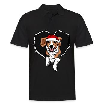 Beagle Dog Tear Torn Hole Cap Heart - Men's Polo Shirt - black - Front - Kai (181cm)