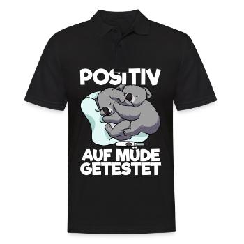 Koala Positiv Auf Müde Getestet Koala Schlafshirt - Männer Poloshirt - Schwarz - Vorne - Kai (181cm)
