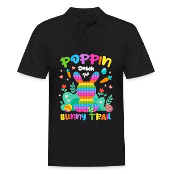 Poppin Down The Rabbit Trail Kaninchen mit Osterei - Männer Poloshirt - Schwarz - Vorne - Kai (181cm)