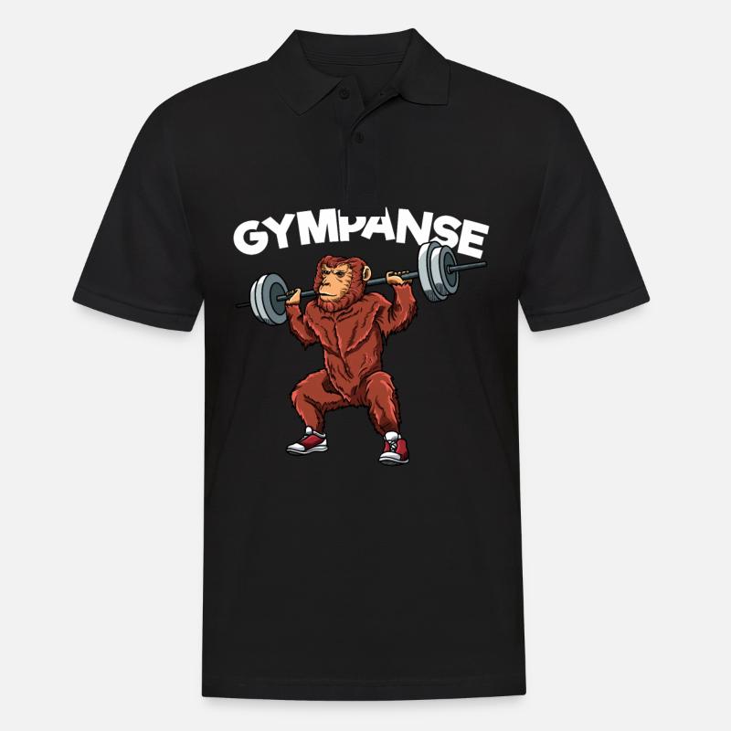 Gympanse - Männer Poloshirt - Schwarz