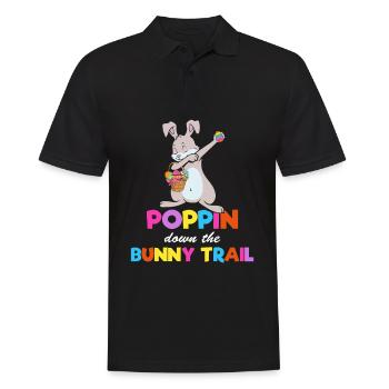 Poppin Down The Rabbit Trail Dabbing Hase - Polo Homme - noir - Devant - Kai (181cm)
