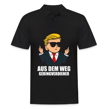 Aus dem Weg Geringverdiener Vermögend Millionär - Männer Poloshirt - Schwarz - Vorne - Kai (181cm)
