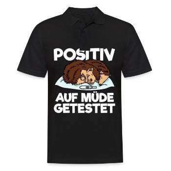 Igel Positiv Auf Müde Getestet Igel Schlafshirt - Männer Poloshirt - Schwarz - Vorne - Kai (181cm)