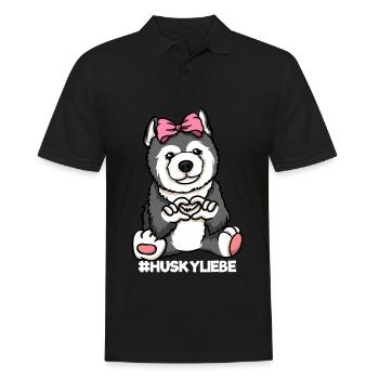 Husky Liebe Hund Hundemama Herz - Männer Poloshirt - Schwarz - Vorne - Kai (181cm)