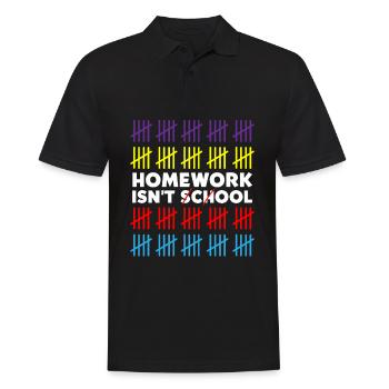 Homework Is Not Cool Student Schoolchild School - Men's Polo Shirt - black - Front - Kai (181cm)