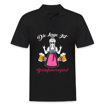 Die Lage Ist Besäufniserregend Dirndl Bier Saufen - Männer Poloshirt - Schwarz - Vorne - Kai (181cm)