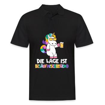 Die Lage ist besäufniserregend Einhorn - Männer Poloshirt - Schwarz - Vorne - Kai (181cm)