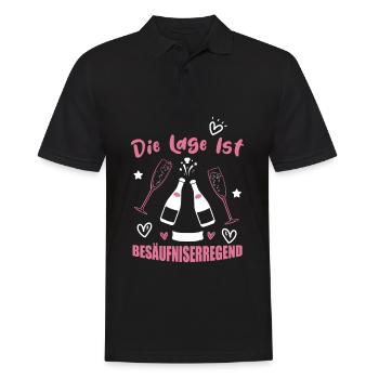 Die Lage ist besäufniserregend Sekt - Männer Poloshirt - Schwarz - Vorne - Kai (181cm)