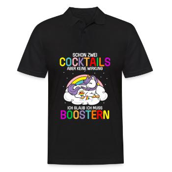 Zwei Cocktails Keine Wirkung Ich Muss Boostern - Männer Poloshirt - Schwarz - Vorne - Kai (181cm)