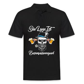 Die Lage ist besäufniserregend Bier - Männer Poloshirt - Schwarz - Vorne - Kai (181cm)
