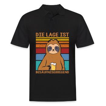 Die Lage ist besäufniserregend Faultier Bier - Männer Poloshirt - Schwarz - Vorne - Kai (181cm)
