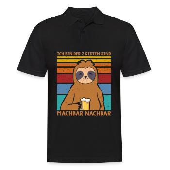 2 Kisten sind machbar Faultier Bier Saufen - Männer Poloshirt - Schwarz - Vorne - Kai (181cm)