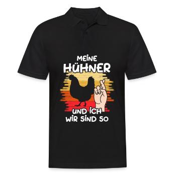 Meine Hühner Und Ich Wir Sind So Bauer Huhn - Männer Poloshirt - Schwarz - Vorne - Kai (181cm)