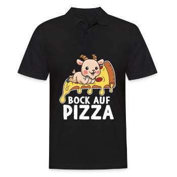 Bock Auf Pizza - Männer Poloshirt - Schwarz - Vorne - Kai (181cm)