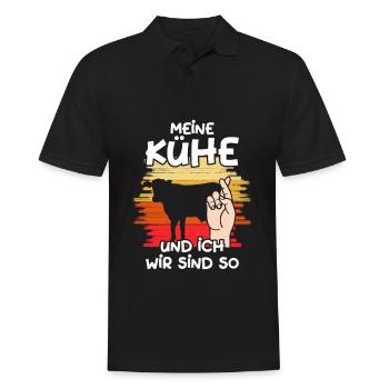 Meine Kühe Und Ich Wir Sind So Landwirt Kuh Rind - Männer Poloshirt - Schwarz - Vorne - Kai (181cm)