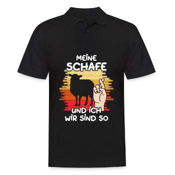 Meine Schafe Und Ich Wir Sind So Landwirt Schäfer - Männer Poloshirt - Schwarz - Vorne - Kai (181cm)