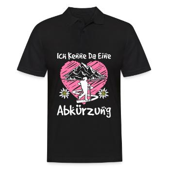 Ich Kenne Da Eine Abkürzung Wanderer Berge Herz - Männer Poloshirt - Schwarz - Vorne - Kai (181cm)