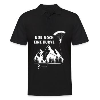 Nur Eine Kurve Paragleiter Berge Gleitflug - Männer Poloshirt - Schwarz - Vorne - Kai (181cm)