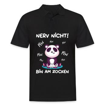 Bin am Zocken Gaming Panda - Männer Poloshirt - Schwarz - Vorne - Kai (181cm)