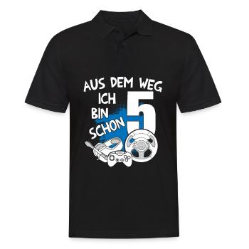 Gaming Geburtstag Ich bin 5 Jahre Kindergeburtstag - Männer Poloshirt - Schwarz - Vorne - Kai (181cm)