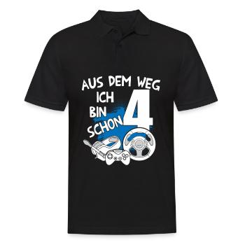 Gaming Geburtstag Ich bin 4 Jahre Kindergeburtstag - Männer Poloshirt - Schwarz - Vorne - Kai (181cm)