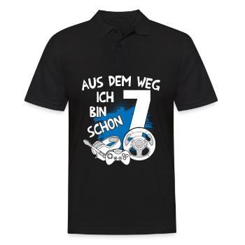 Gaming Geburtstag Ich bin 7 Jahre Kindergeburtstag - Männer Poloshirt - Schwarz - Vorne - Kai (181cm)