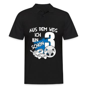 Gaming Geburtstag Ich bin 3 Jahre Kindergeburtstag - Männer Poloshirt - Schwarz - Vorne - Kai (181cm)