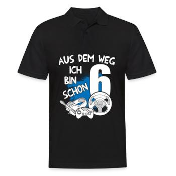 Gaming Geburtstag Ich bin 6 Jahre Kindergeburtstag - Männer Poloshirt - Schwarz - Vorne - Kai (181cm)