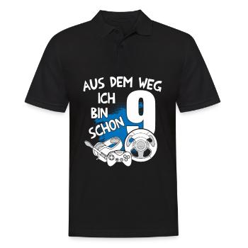 Gaming Geburtstag Ich bin 9 Jahre Kindergeburtstag - Männer Poloshirt - Schwarz - Vorne - Kai (181cm)