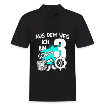 Piraten Geburtstag Ich bin 3 Jahre alt - Männer Poloshirt - Schwarz - Vorne - Kai (181cm)