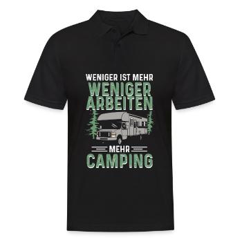 Weniger Arbeiten Mehr Camping Camper Wohnwagen - Männer Poloshirt - Schwarz - Vorne - Kai (181cm)