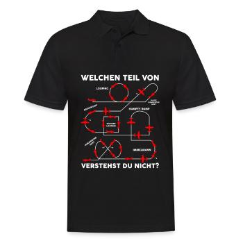 Welchen Teil verstehst du nicht Modellflug Flieger - Männer Poloshirt - Schwarz - Vorne - Kai (181cm)