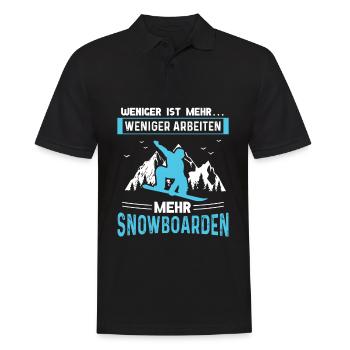 Weniger Arbeiten Mehr Snowboarden - Männer Poloshirt - Schwarz - Vorne - Kai (181cm)